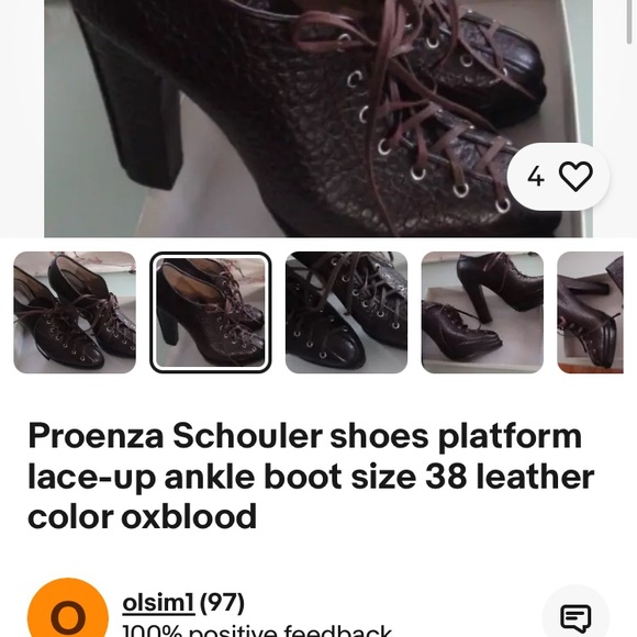 Proenza Schouler Lace Up Platform Heels 37.5 - Picture 7 of 8